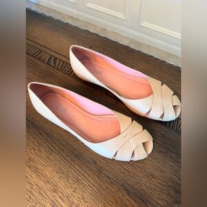 J. Jill Cream Peep-Toe Flats Women’s 6.5
